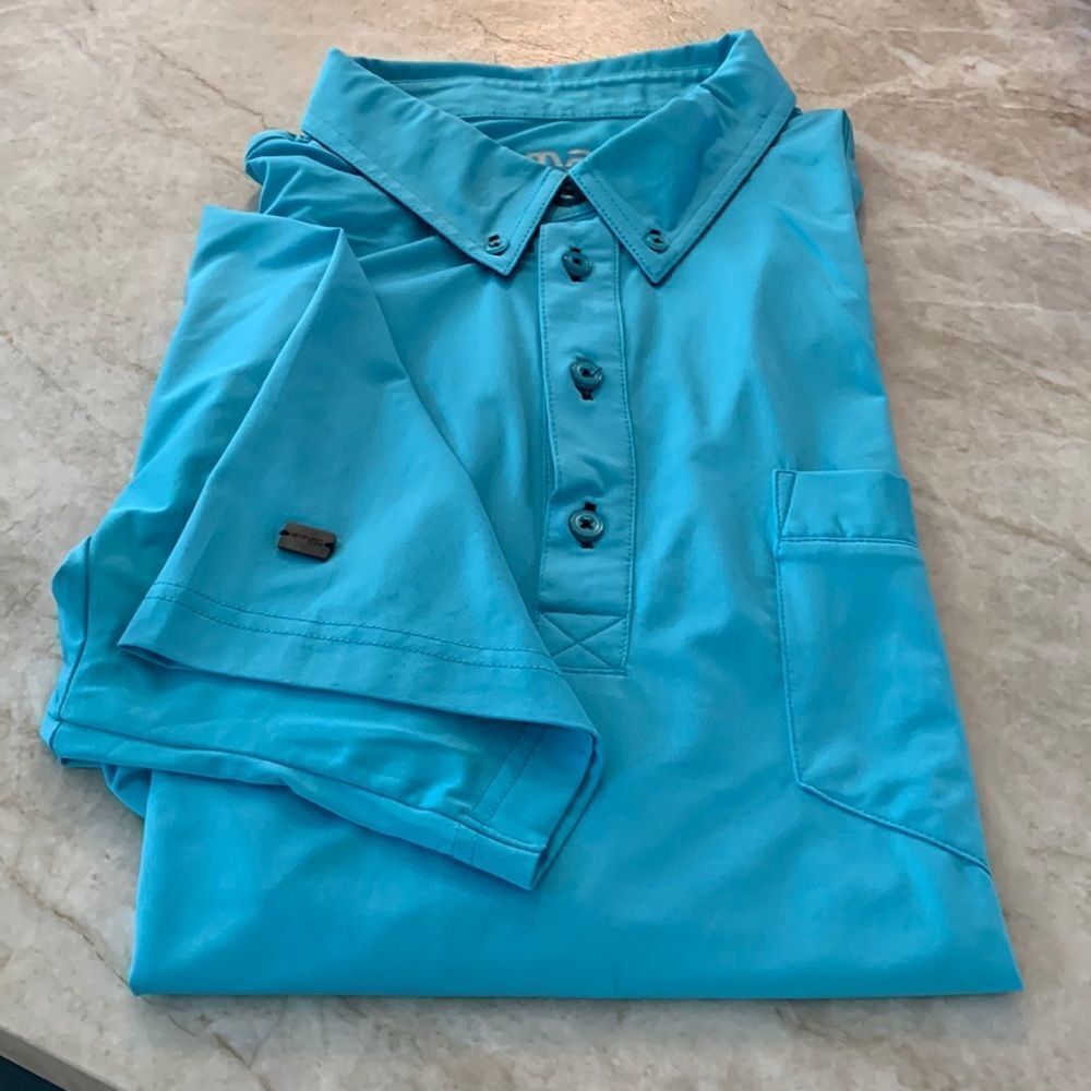 XL Blue Button Down Polo - Picture 5 of 8